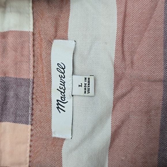 MADEWELL striped Shirt Sz L - Picture 5 of 5